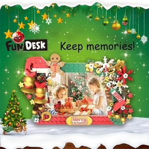 MOCクリエイティブクリスマスファンデスクミラーブリックサンタクロースジンジャーブレッドハウスセットビルディングブロック装飾おもちゃキッズボーイズギフト220928