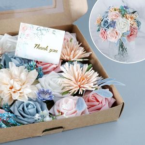 装飾花1箱の人工牡丹シルクフラワーマテリアルウェディングパーティーの寝室の装飾のためのdiy bouquet