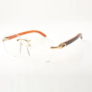 New large frame clear lens 4189706 natural wood legs suitable for men and women to wear Lens thickness 3mm