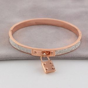 Designer Leather Bracelet For Mens Women steel bangle Brand Luxury Jewelry Gold Bracelets Pendant Lock Female High-end Elegant Fashion Gift
