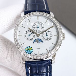 43175 Diamond Mens Watch Tw Factory Rostfritt stål Swiss Cal.112qp Automatisk rörelse BLÅ / VIT / SVART DIAL SAPPHIRE CRYSTAL MOON