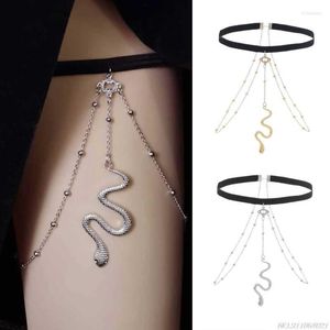 Anklets Bohemian Gold Silver Metal Beaded Chain Thigh For Women Big Snake Pendants Leg Body Jewelry Beach Style Gift De11 21