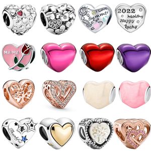 el nuevo y popular colgante de cuentas de amor romántico con esmalte de plata de ley 925 es perfecto para pulseras pandora diy regalos del día de san valentín