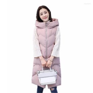 Women's Trench Coats Winter Large Size Womens Parkas Jackets Long Vest Jacket Tank Slim Hooded Waistcoat Big Female Cotton Coat J859