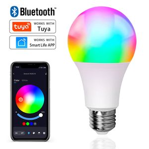 Kablosuz Bluetooth 4.0 Akıllı LED ampuller Tuya Uygulama Kontrolü Dimmabable 15W E27 RGB CW WW LED Renk Değişikliği Lambası Uyumlu IOS/Android