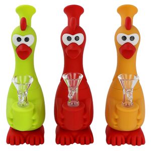 Narghilè urlando pipa ad acqua in silicone a forma di pollo dab rig pipe per narghilè accessori per il fumo