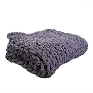 Blankets Chunky Knit Blanket Chenille Soft Cozy Warm Knitted For Bed & Sofa Gift