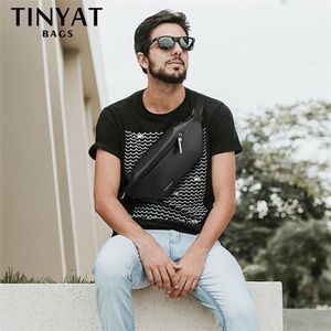 Taille Taschen Tinyat Männer Brust Anti-Diebstahl Multifunktions PU für Sport Männliche Wasserdichte Außen Fanny Pack Schulter 220926