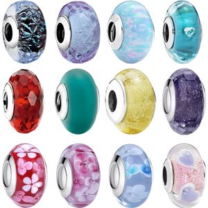 the new pop romance 925 sterling silver foam murano glass beads fit the original pandora bracelet charm genuine womens jewelry fashion accessories