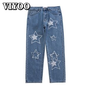 Calça de jeans masculino calças jeans coreanas vintage y2k cltohes streetwear impresso retchwork masculino calça reta masculina para homens 220928