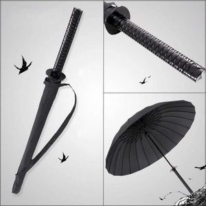 Creative Long Many Long-Wind Wind samurai Sword paraguas japonesa Ninja Ninja Sun Rain Umbrellas rectas Automáticas Abierto 0928