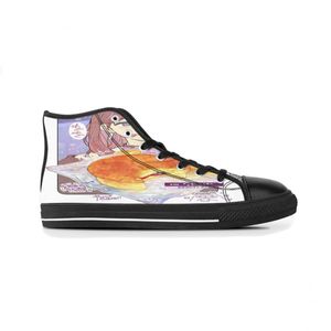 Scarpe personalizzate da uomo Designer Canvas Sneakers da donna Dipinte a mano Scarpe da ginnastica alte viola da donna all'aperto