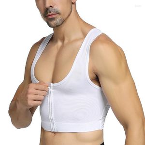 Men's Body Shapers Men's Mens Compression Shirt Slimming Shaper Vest Workout Tank Tops Back Support Undershirts Shapewear
