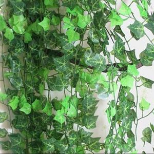 装飾花2.1/2.5m人工花Rattan Garland Plants Vine Fake Folage Home Decor Lastic Evergreen Cirrus
