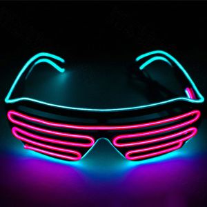 Gafas luminosas LED que brillan intensamente para Halloween, letrero de neón luminoso, fiesta de Navidad, luz intermitente, gafas de sol brillantes, suministros para festivales de vidrio