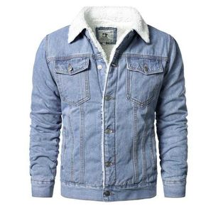Kurtki męskie Mężczyźni jasnoniebieskie kurtki dżinsowe szczupłe dżinsowe płaszcze nowe męskie wysokiej jakości bawełniane grubsze kurtki zimowe ciepłe płaszcze xs-6xl t220926