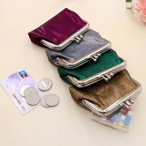 DHL300pcs Coin Purses Women Retro Double PU Grid Prints Hasp Short Wallet