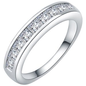 Bling Prong Теннис кубические циркониевые кольца пальцы от 5 до 10 групп кольцо для женщин Мужчины, парни, свадьба Aniversory Part