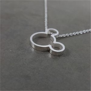 10pcs Śliczny kreskówkowy charakter myszy na głowę na twarz Naszyjniki ze stali nierdzewnej pusta zarys zwierzęcy wisiorek dla dzieci Minimalistyczny choker