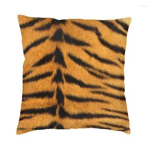 Pillow Realistic Tiger Fur Printed Pillowcover Decoration Animal Skin Cover Throw For Sofa Double-sided Printing