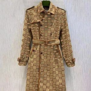 E30 Trench da donna autunno designer di lusso Giacca a vento da donna con stampa di lettere del corpo Cappotto con cintura allentata Cappotto da trench lungo casual femminile