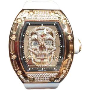 Szwajcarski ZF Factory Tourbillon zegarki zegarek na rękę luksusowy projektant męski w pełni automatyczny mechaniczny zegarek Skull Sky Star Studded Taśma spersonalizowana moda Wodoodporna