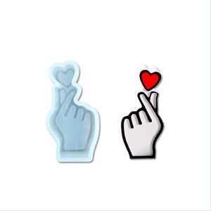 Molds Finger Heart Sile Mold Love Hand Showing Mods Flexible R Diy Gypsum Soap Clay Molds Car Home Jewelry Decoration Drop Delivery 2 Dhjv7