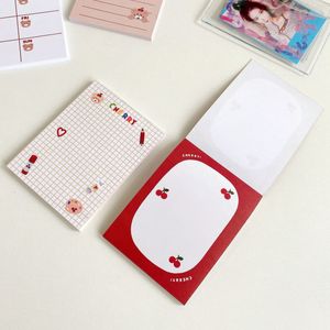 Примечания Cartoon Cite Cherry Bear Memo Pad Corean Ins Mini Grid Kawaii Notebook Planner Sticker Student Message Paper Канцелярские товары 50sheets 220927