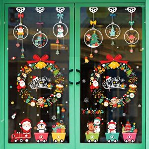 Christmas Decorations Window Stickers Glass Merry Decor For Home 3D Wall Sticker Kids Room Decals Year