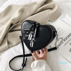 Evening Bags Gothic Heart Blade Zipper Chain Crossbody for Women Girl Casual Shoulder Purses Handbags Techwear Summer Wallet Goth 220926