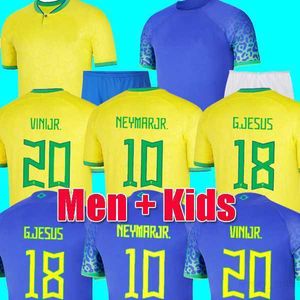 Fotbollströja för fotbolls-VM 2022-23 Camiseta de futbol PAQUETA BRASILIEN NERS COUTINHO fotbollströja JESUS MARCELO PELE CASEMIRO brasil maillots landslag