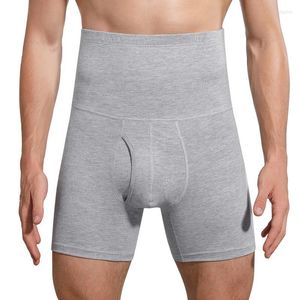 Intimo elasticizzato e modellante per il corpo da uomo Cotone per uomo Shaper Vita Trainer Dimagrante Boxer elasticizzati Maschile Shapewear Compressione Strong Shaping Boxer