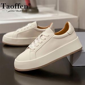 Dress Shoes Taoffen Ins Real Leather Women Sneaker Fashion Height Increasing Casual Daily Ladies Footwear Size 34-40 220926 GAI GAI GAI