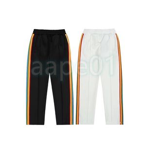 Designer calças casuais femininas moda arco-íris listrada calças retas casais casais calças esportivas masculino Mulher Bottoms tamanho S-xl