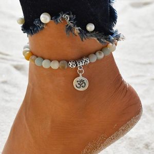 Anklets Ankle Bracelet Chain For Women Big Beads Colorful Alloy Dangle Sea Beach Silver Symbol Female Jewelry Gift Vacation