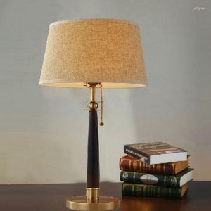 Bordslampor America Country Metal Fabric LED E27 Lamp f￶r vardagsrum sovrumsstudie h 68 cm ac 80-265v 1763