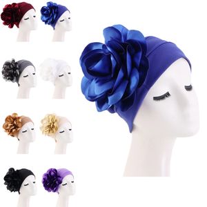 Donne Turban Hat African Turban Covers Vintage Flower Wraps Elastic Beanie Hat Testewwear for Women Couton Muslim Hijab Hat