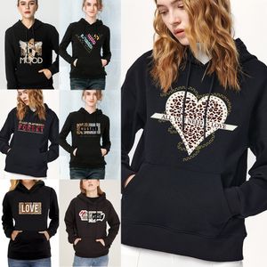 Kadın Hoodies Sweatshirts Kadın Sokak Giyim Hoodies Sweatshirt Sonbahar Uzun Kollu Kapüşonlu Harajuku Hoodie Leopar Baskı Gevşek Allmatc Moda Kazak 220928