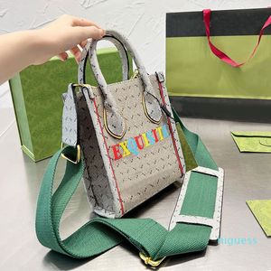 Mini tote çanta kadın tasarımcı çanta çapraz gövde omuz dükkan çantaları küçük çanta kalite tuval plaj totes altın metal çıkarılabilir geniş kayış el çantaları