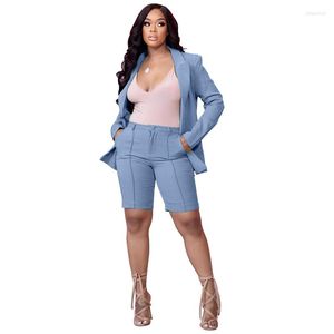 Women's Tracksuits Streetwear Elegant Women Birthday Outfits Autumn 2 Piece Set Blazer High Waist Shorts Office Jacket Suits Sold Ladies