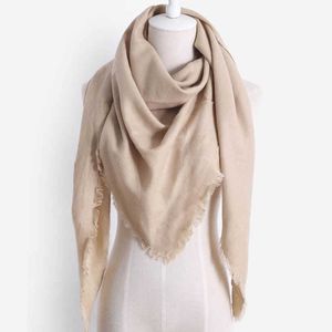 Scarves 8 Colors Women Warm Shawls Luxury Brand Imitation Cashmere Winter Scarf For Wool Solid Triangle Bandage G220927