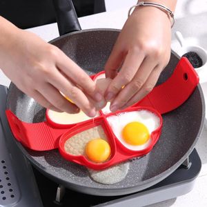 Pişirme Kalıpları Krep Makinesi Çoklu şekiller 4 delik yapışmaz silikon fırın kalıbı halka kızarmış yumurta aile yemekleri için