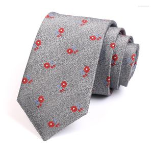 Fliege Herren 7 cm Sonnenblume Jacquard Nack Krawatte Hohe Qualität Gentleman Fashion Formal für Männer Business Anzug Arbeit Krawatte mit Geschenkbox