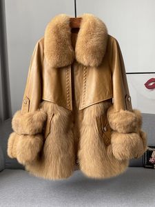 Jaquetas de couro falso de couro feminino jackets de pele genuína de couro genuíno feminino Sespina de inverno tudo em um revestimento de luxo casaco de luxo 220928