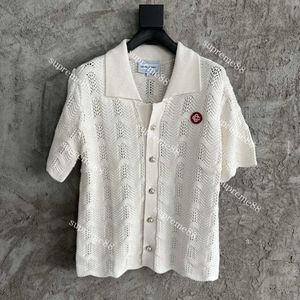 Casablanca kninted Shits 2022 Fashion Men Cotton Short Shirt Shirt Polo