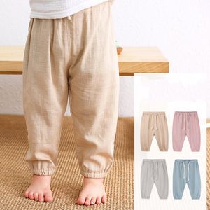 Children's Cotton And Linen Trousers Spring Summer Thin Boys Girls Linen Pant Baby Harem Trouser Pants 20220928 E3