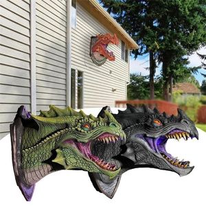 Dekorativa föremål Figurer Dragon Legends Prop 3d Wall Mounted Dinosaur Sculpture Art Supplies Party Decored Decor Home Halloween GA X4A8 220928