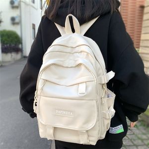 Bolsas escolares feminino feminino ￠ prova d'￡gua Backpack da col￩gio da moda Trendy Lady Laptop Book Girl Travel Bag Student Fashion Women 220926