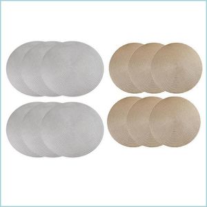 Mats Pads 6Pcs Restaurant Round Environmental Pvc Placemat Nordic Anti-Scalding Table Mat Steak Plate Place Drop Delivery 2021 Home Dhhrc