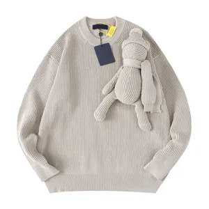 Felpa con cappuccio da uomo per maschile in autunno / inverno 2022222222 acrimo della macchina da maglieria E Custom Jnlarged Dettagli Equipaggio Cotton T4373